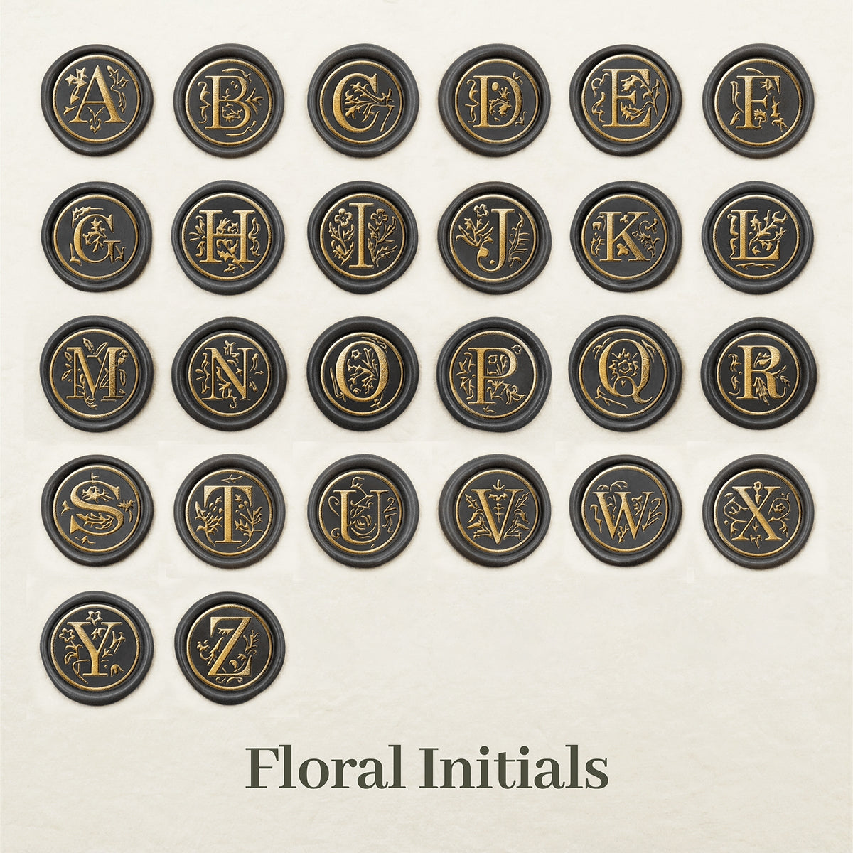 Carimbo de Sinete de Lacre Inicial Floral Stamprints Cor