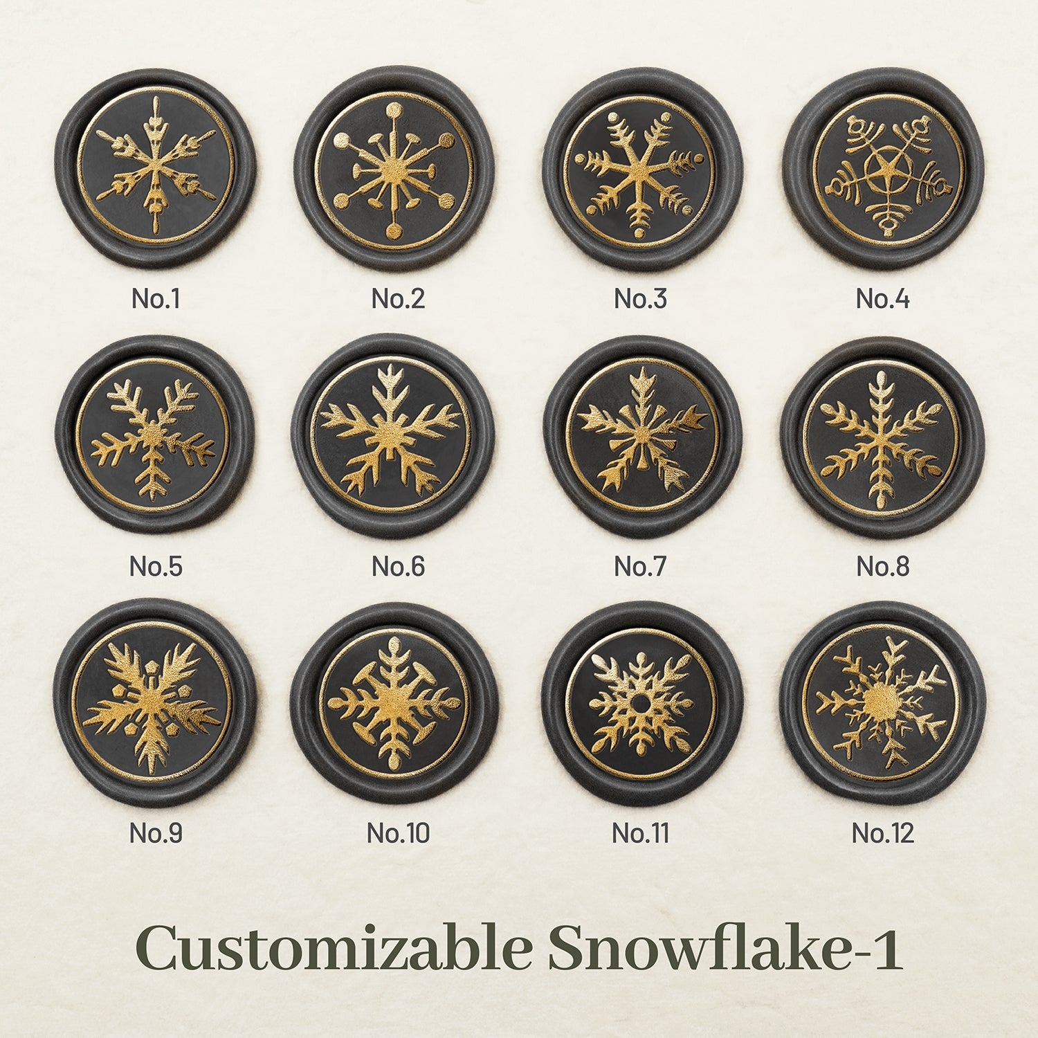Carimbo de Sinete de Lacre Floco de Neve Stamprints cor 1