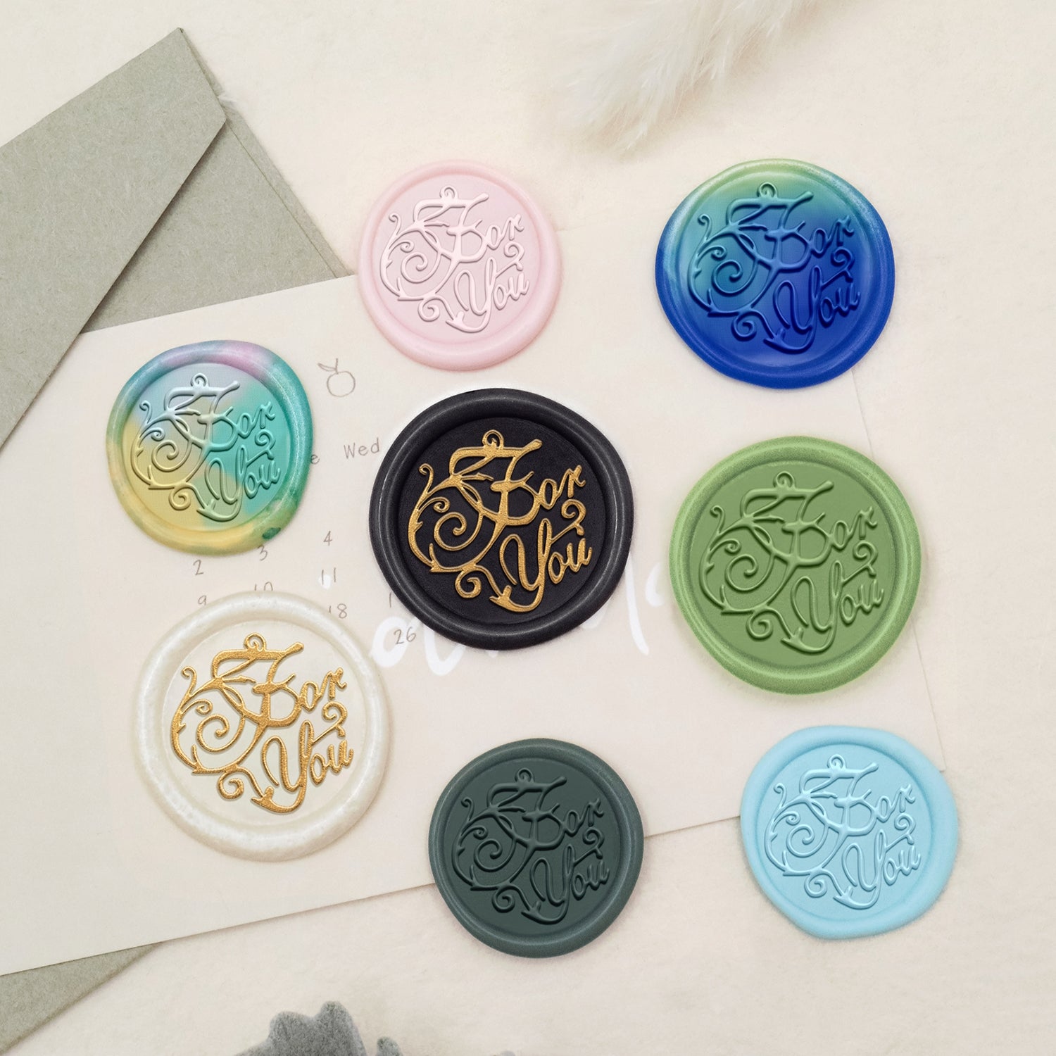 Carimbo de Sinete de Lacre de Saudação Stamprints - Para Ti 3