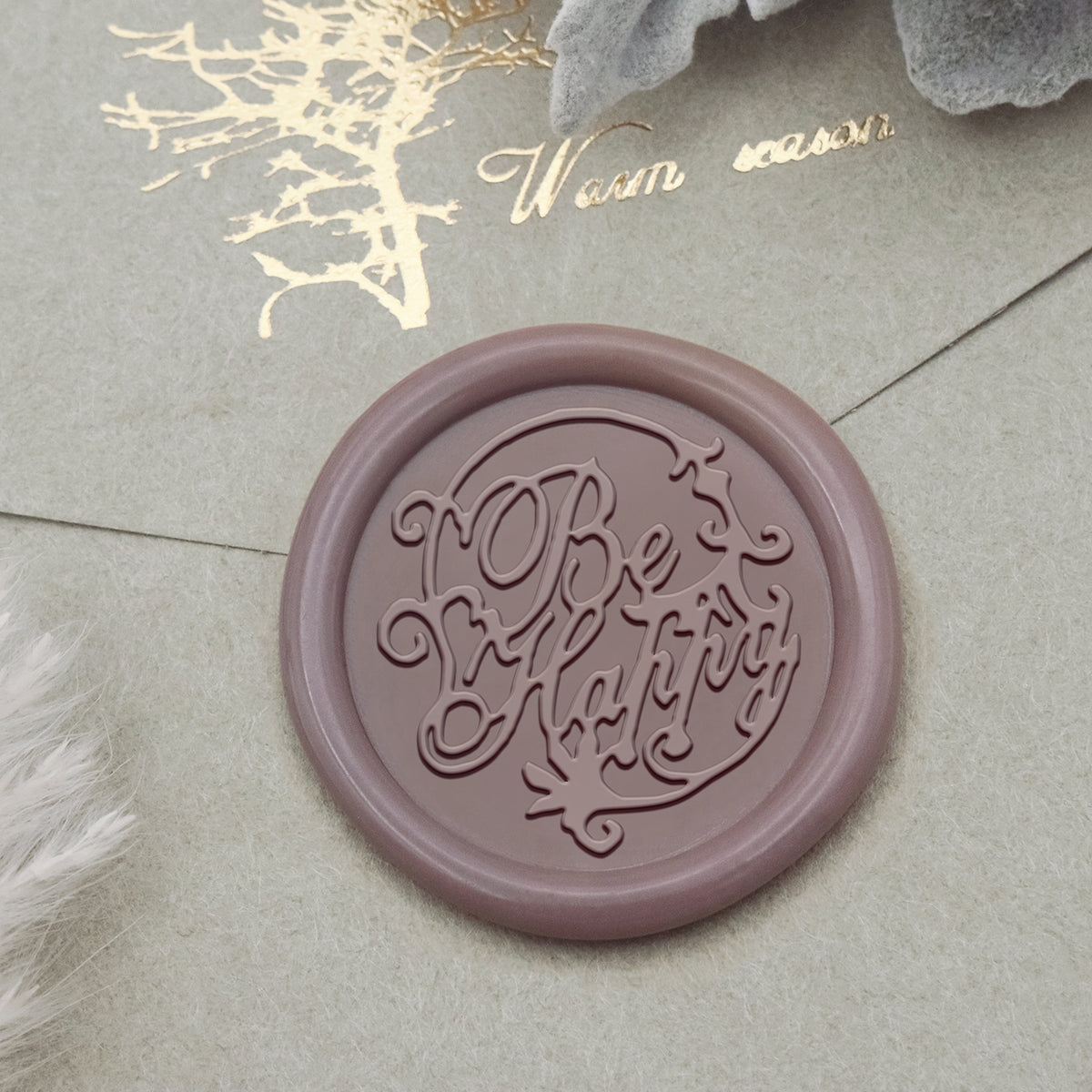Carimbo de Sinete de Lacre Stamprints - Be Happy 1