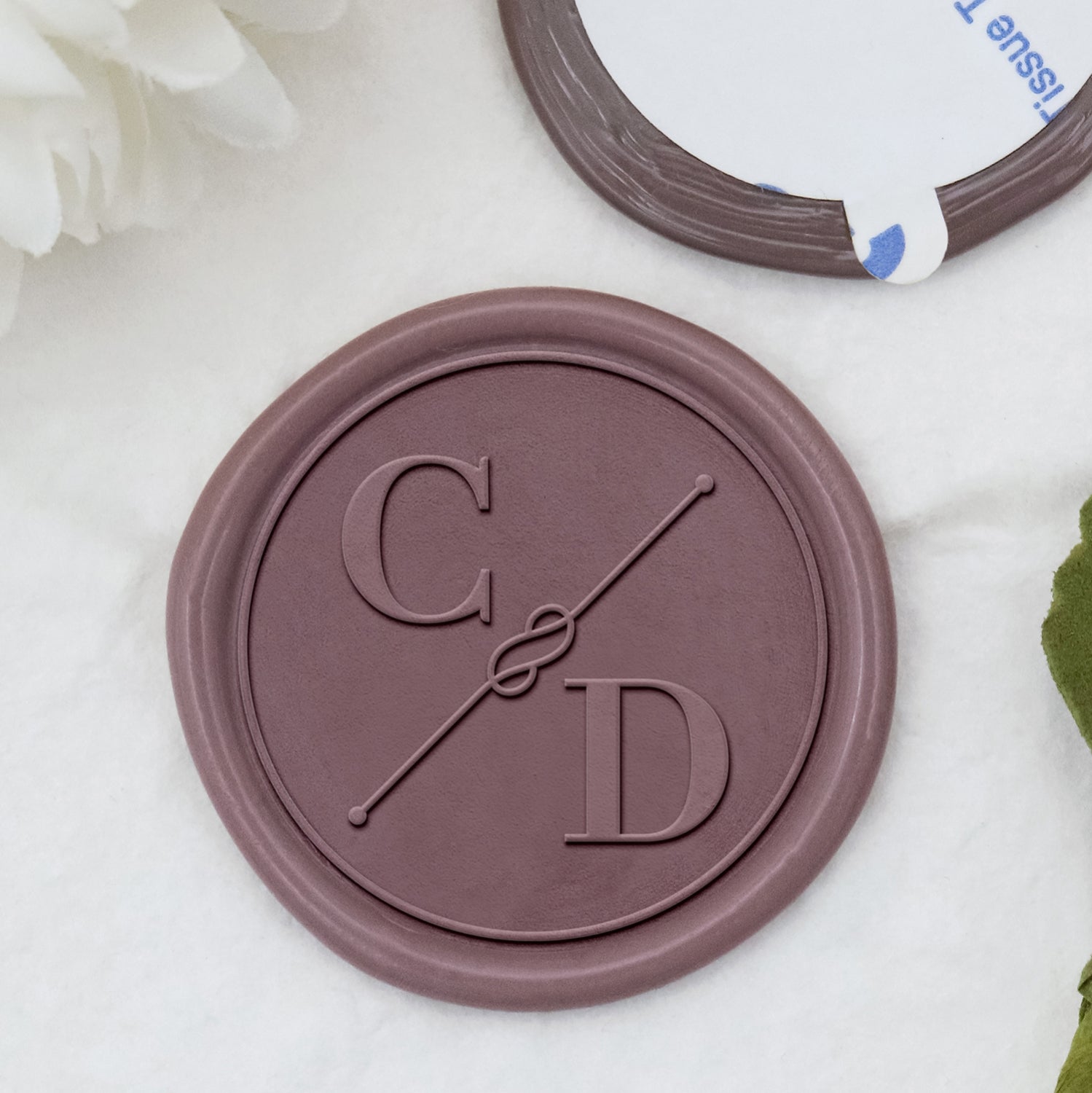 Stamprints Adesivos de Sinete de Lacre de Monograma de Casamento Simples Personalizado 1