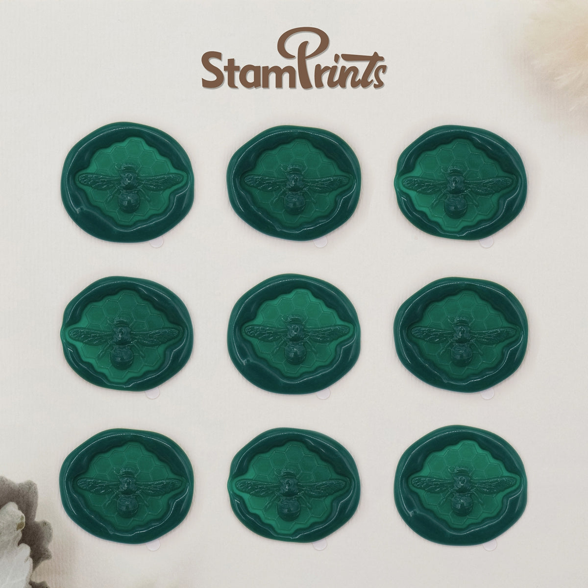 Stamprints Adesivos de Sinete de Lacre Autocolantes com Abelha em Relevo 3D 2
