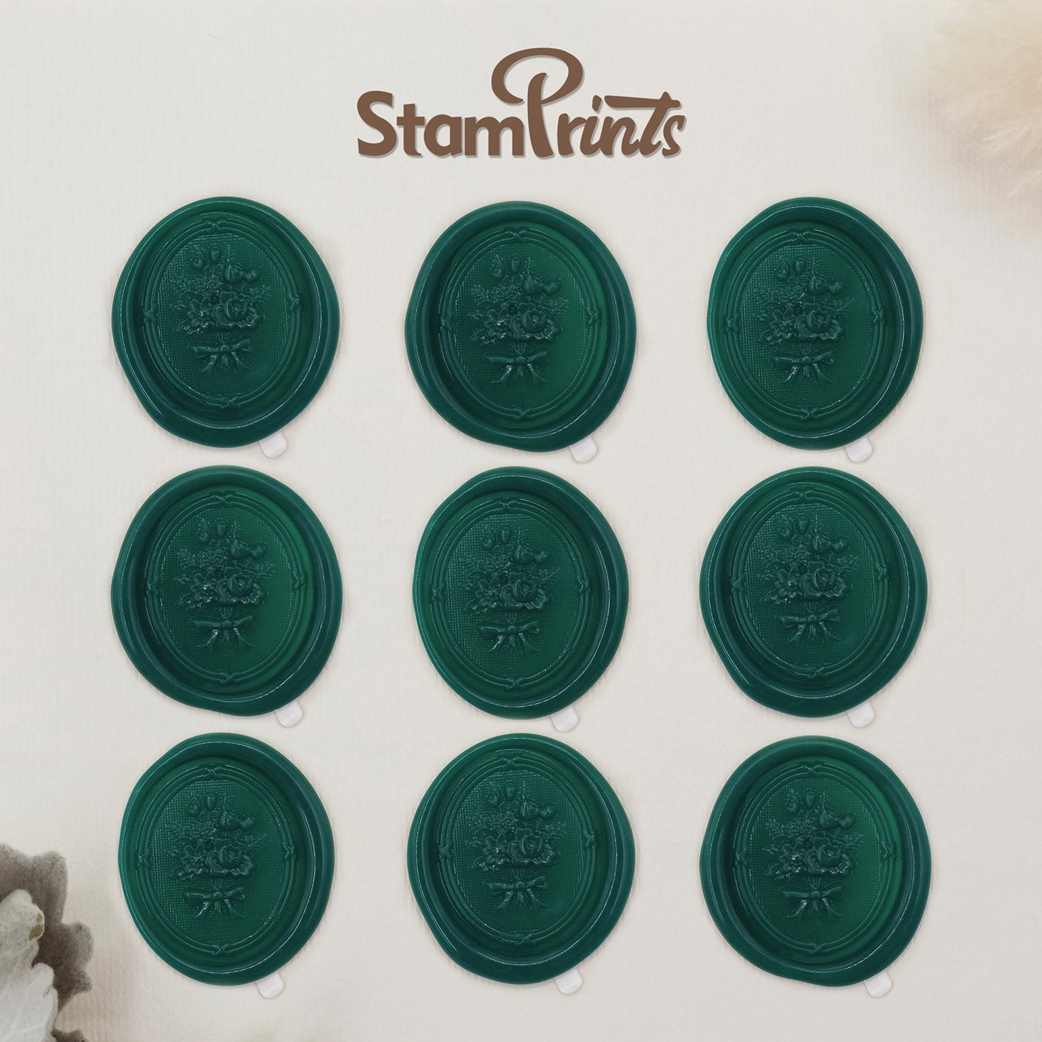 Adesivos de Sinete de Lacre Autocolante Bouquet Relevo 3D Stamprints 2