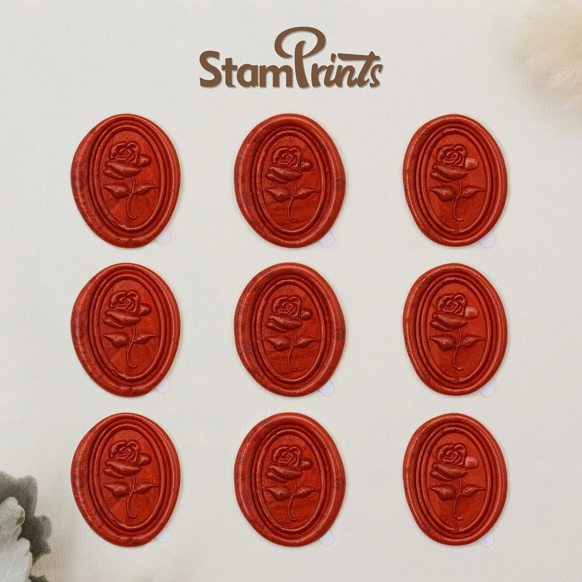 Stamprints Adesivos de Sinete de Lacre Autocolantes Rosa Relevo 3D 2