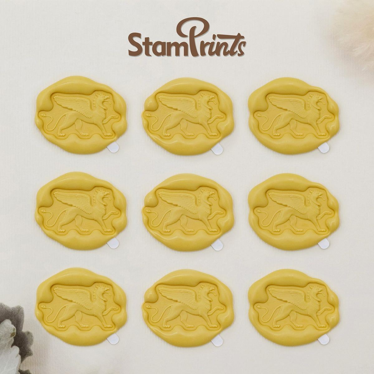 Adesivos de Sinete de Lacre Autocolante Grifo Relevo 3D Stamprints 2
