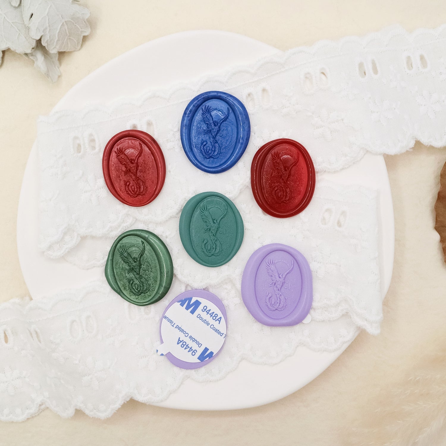 Stamprints Adesivos de Sinete de Lacre Autocolantes com Relevo 3D Fénix 3