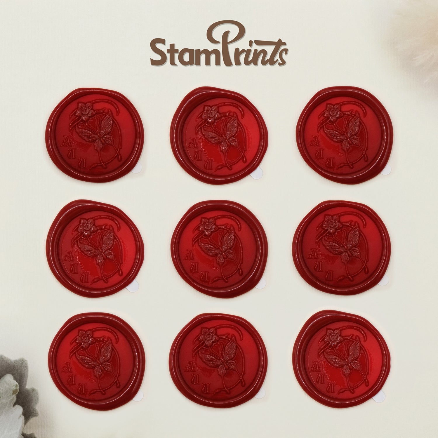 Stamprints Adesivos de Sinete de Lacre Autocolantes com Borboleta em Relevo 3D 2
