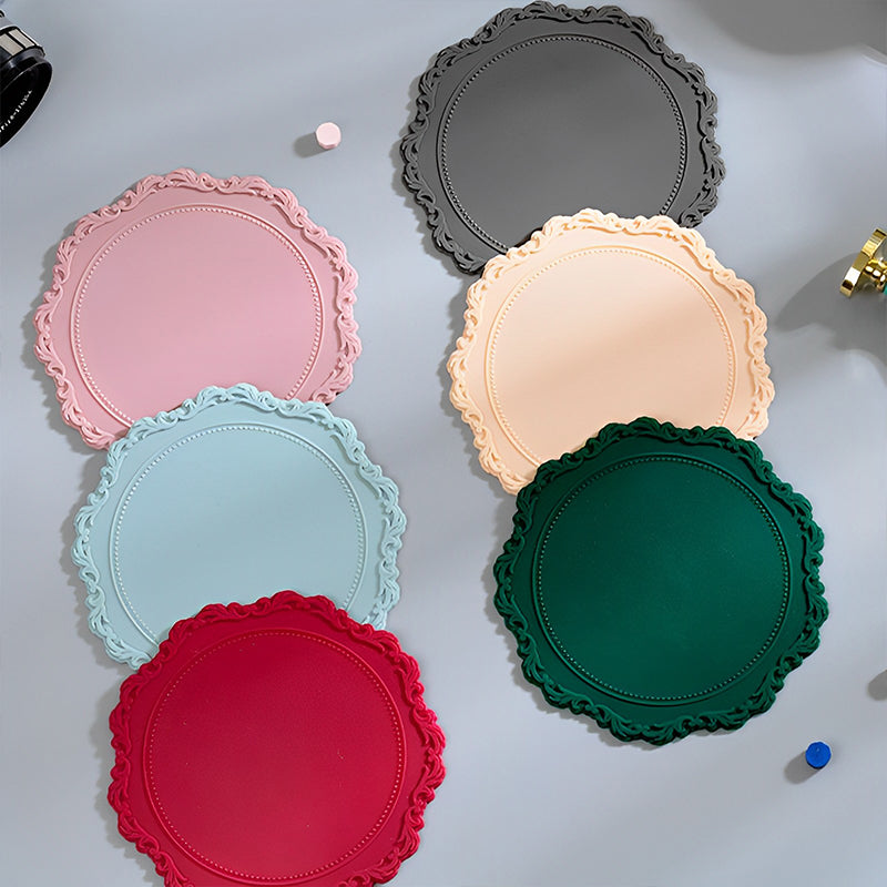 Tapete de Silicone com Sinete de Lacre de Renda Barroca Vintage b1