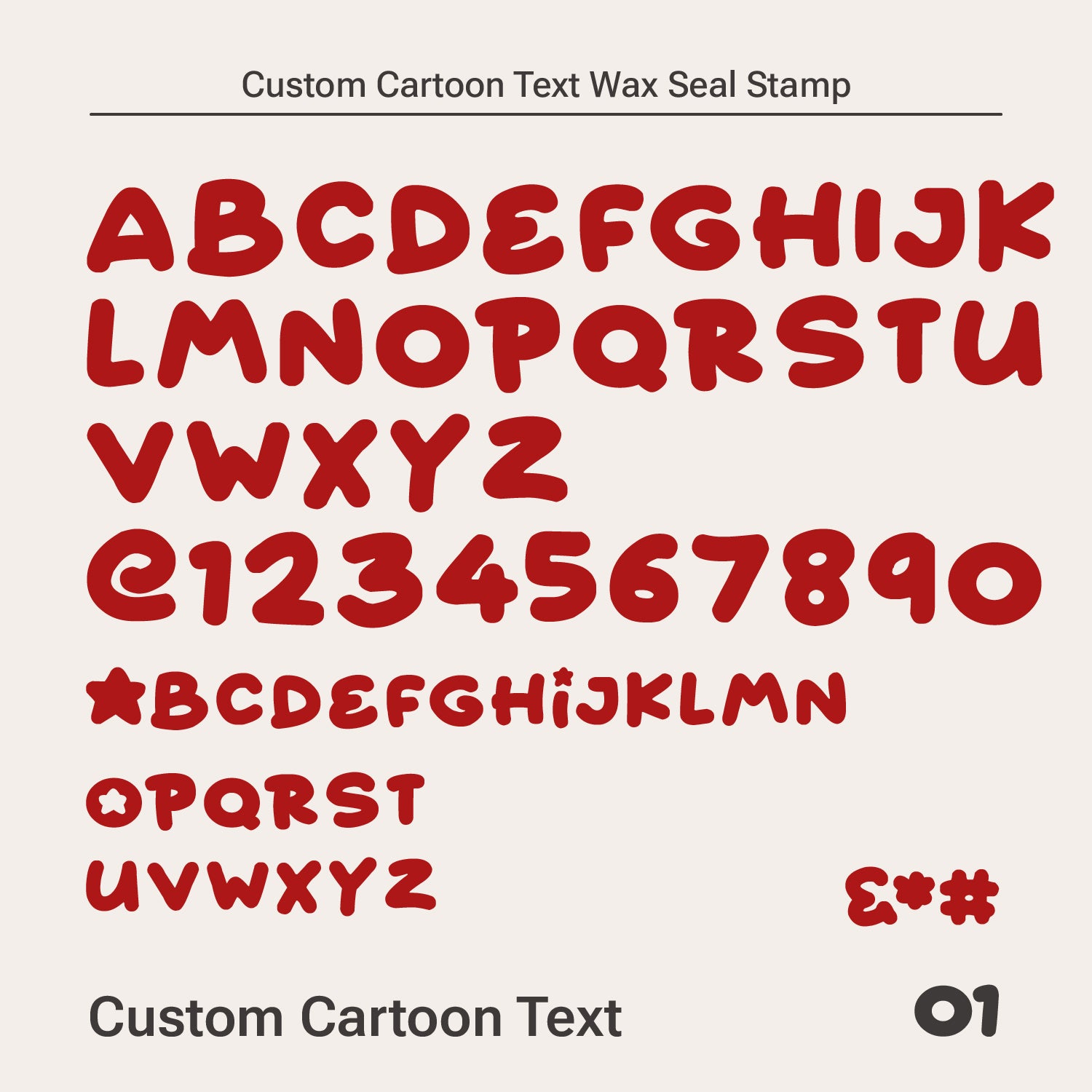 Carimbo de Sinete de Lacre de Texto de Desenho Animado Personalizado (10 Fontes)-5