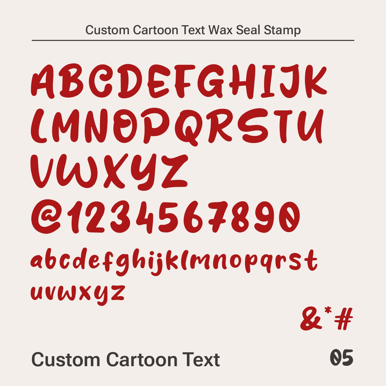 Carimbo de Sinete de Lacre de Texto de Desenho Animado Personalizado (10 Fontes)-9