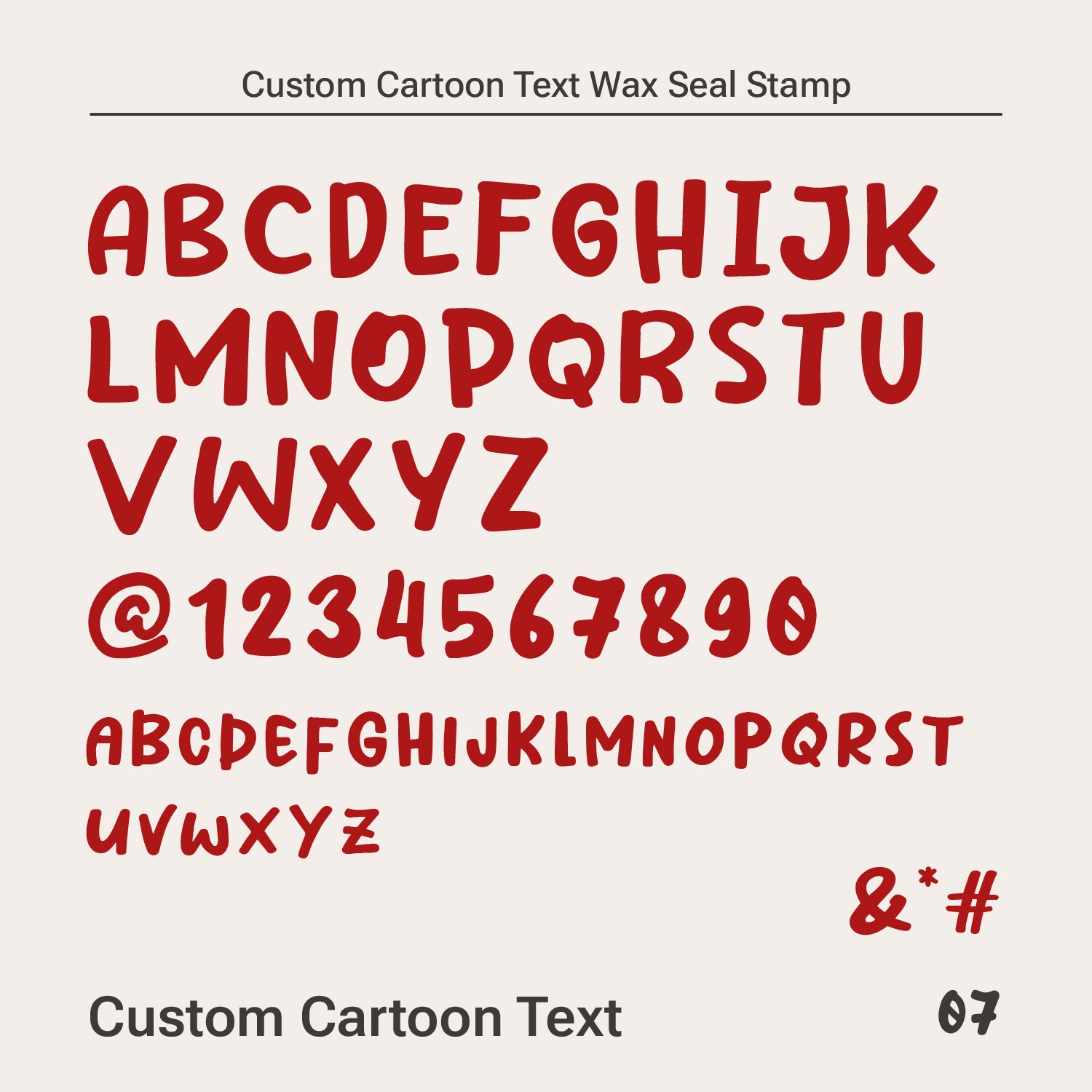 Carimbo de Sinete de Lacre de Texto de Desenho Animado Personalizado (10 Fontes)-11