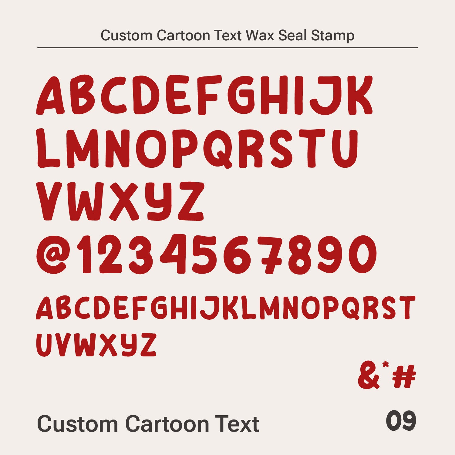 Carimbo de Sinete de Lacre com Texto de Desenho Animado Personalizado (10 Fontes)-13