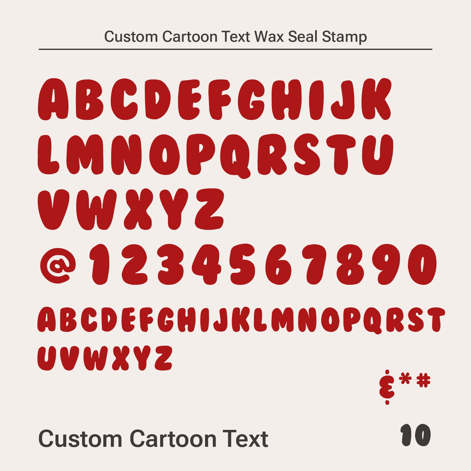 Carimbo de Sinete de Lacre de Texto de Desenho Animado Personalizado (10 Fontes)-14
