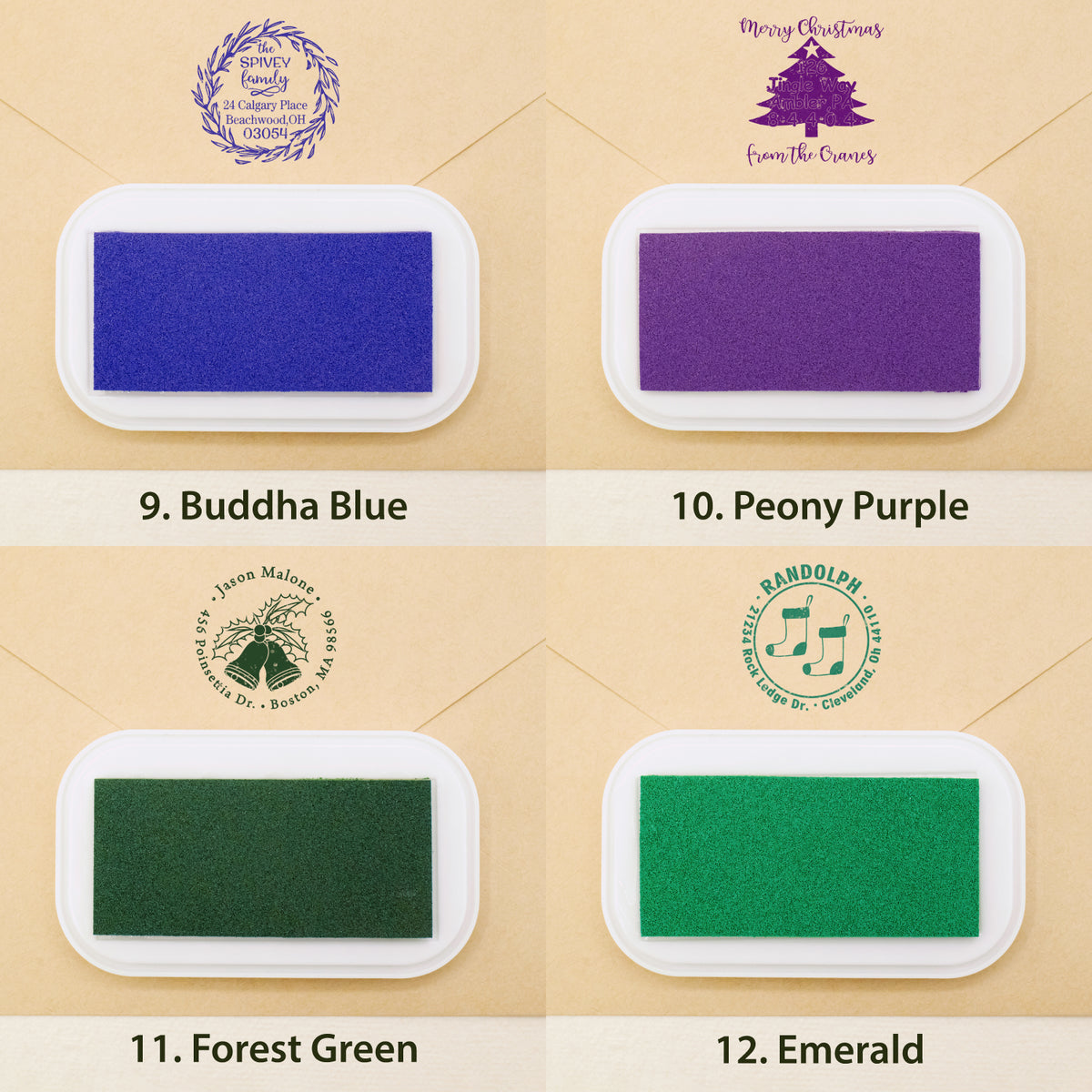 Carimbo de Borracha de Morada de Natal Personalizado (18 Designs) sku3