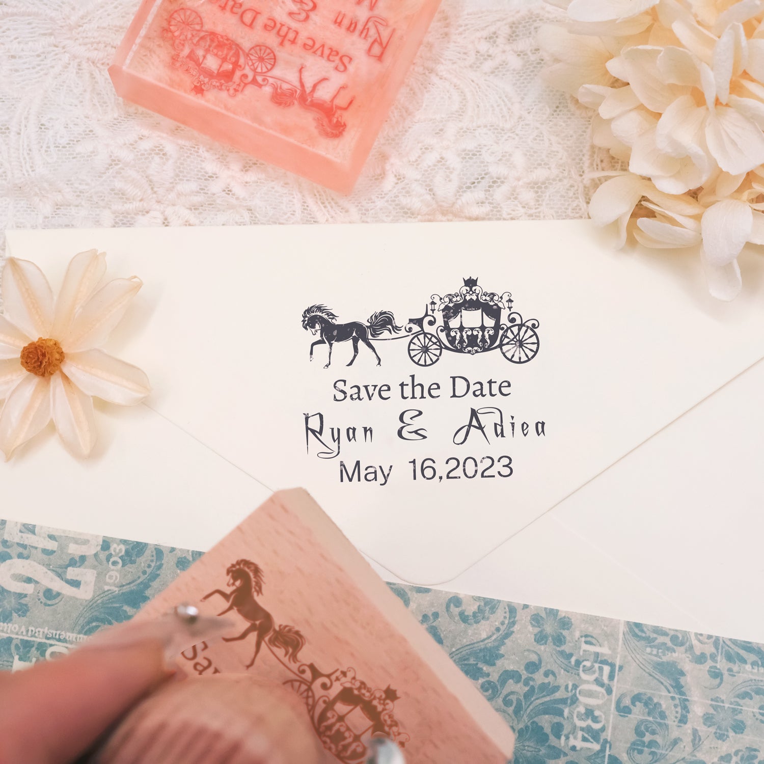 Carimbo de Borracha Personalizado para Casamento Save the Date (25 Designs)3