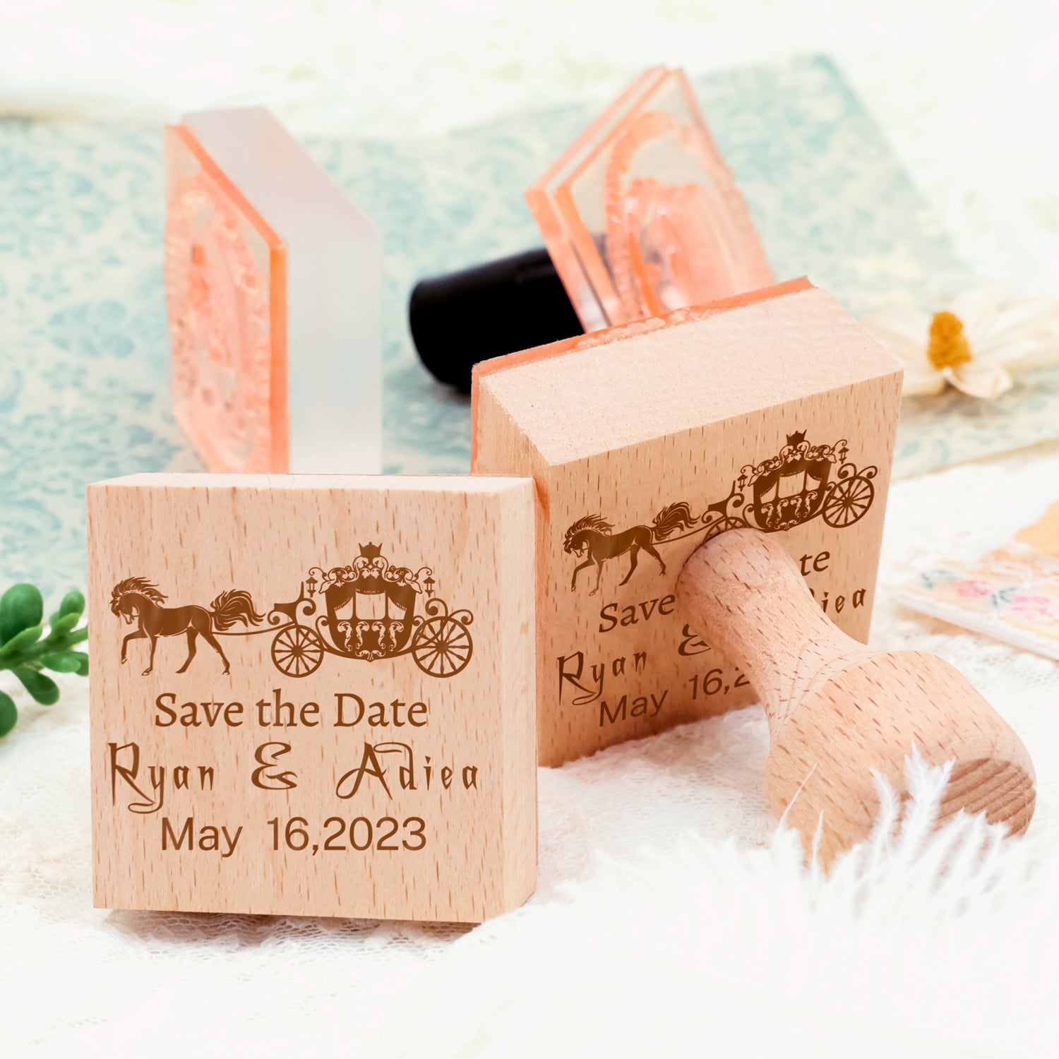 Carimbo de Borracha Personalizado para Casamento Save the Date (25 Designs)4