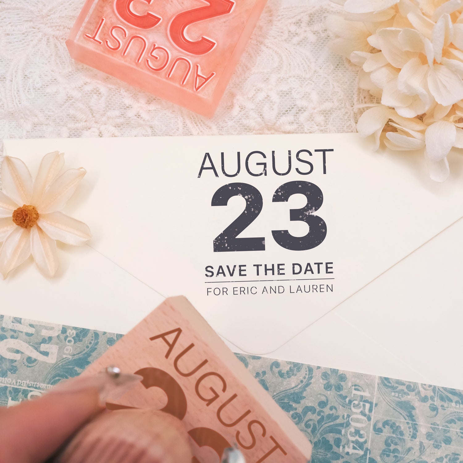 Carimbo de Borracha Personalizado para Casamento Save the Date-25 3