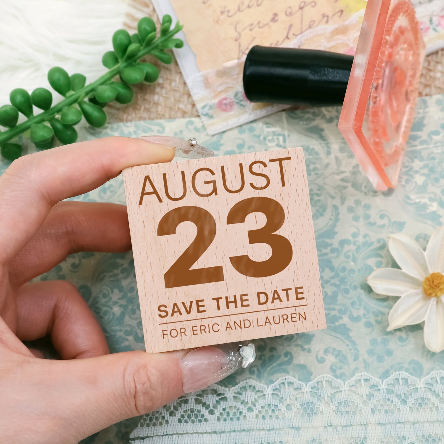 Carimbo de Borracha Personalizado para Casamento Save the Date-25 2