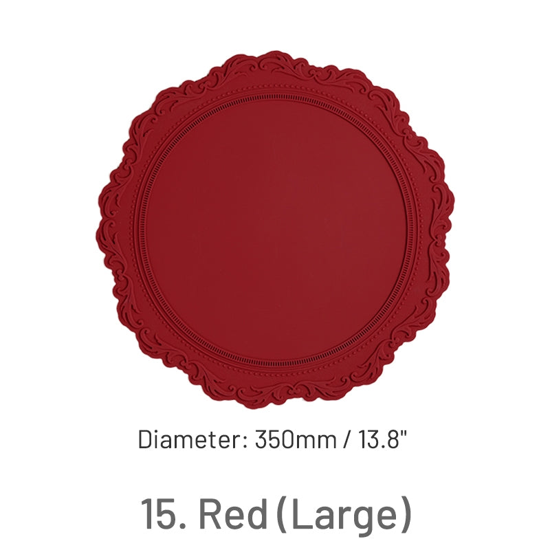 Tapete de Silicone com Sinete de Lacre de Renda Barroca Vintage sku-13