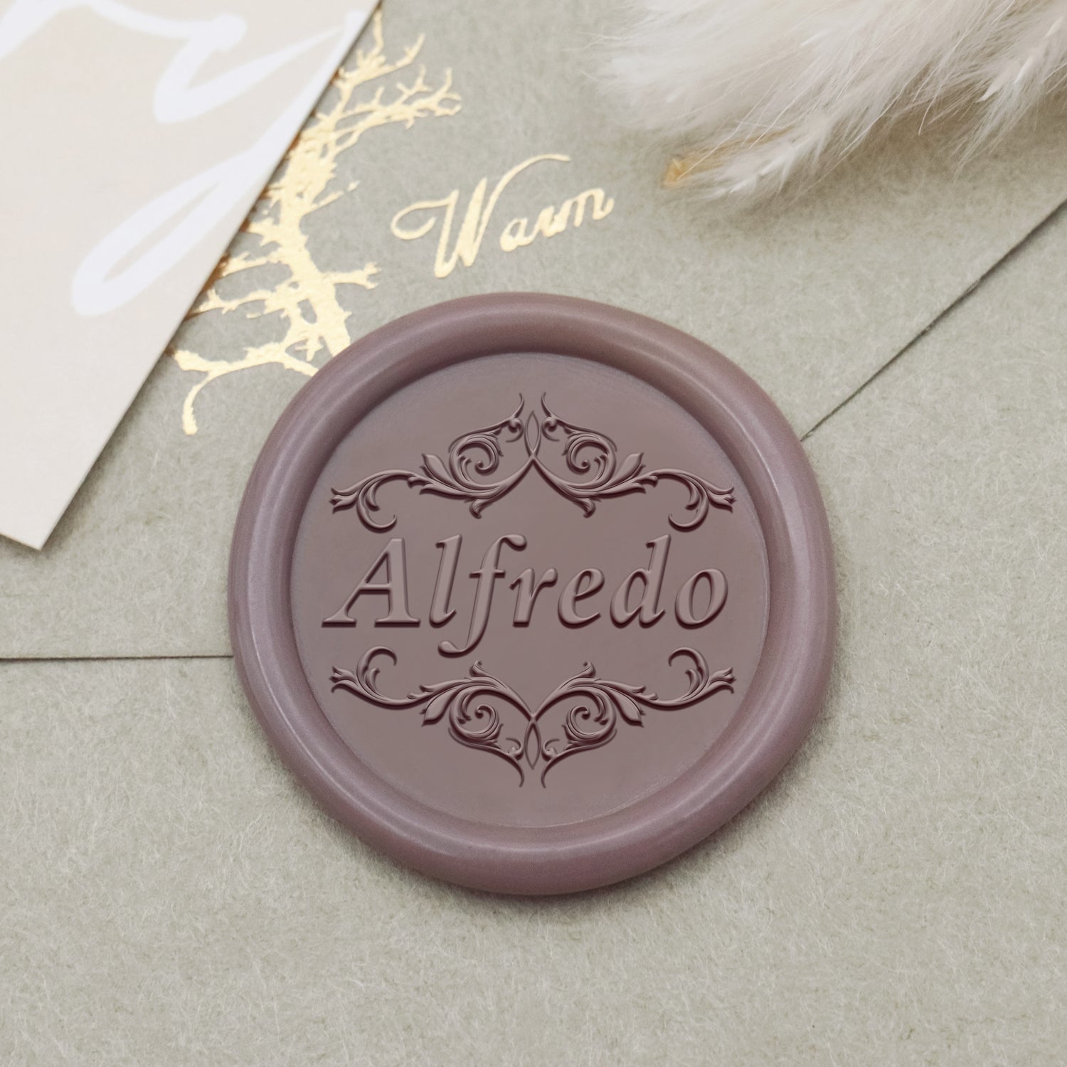 Carimbo de Sinete de Lacre com Nome Floral Personalizado 1
