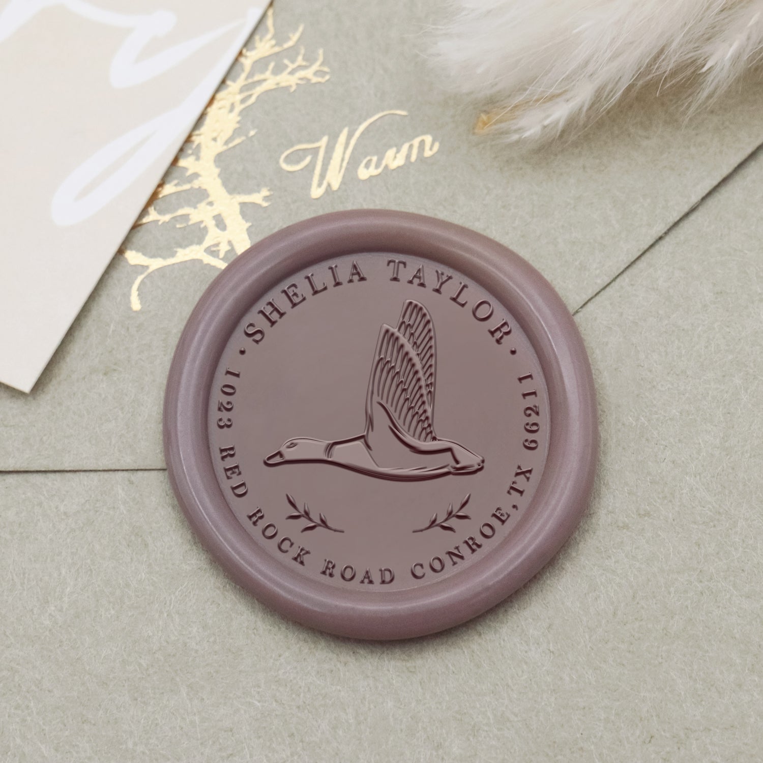 Carimbo de Sinete de Lacre de Morada de Ganso Selvagem Personalizado 1