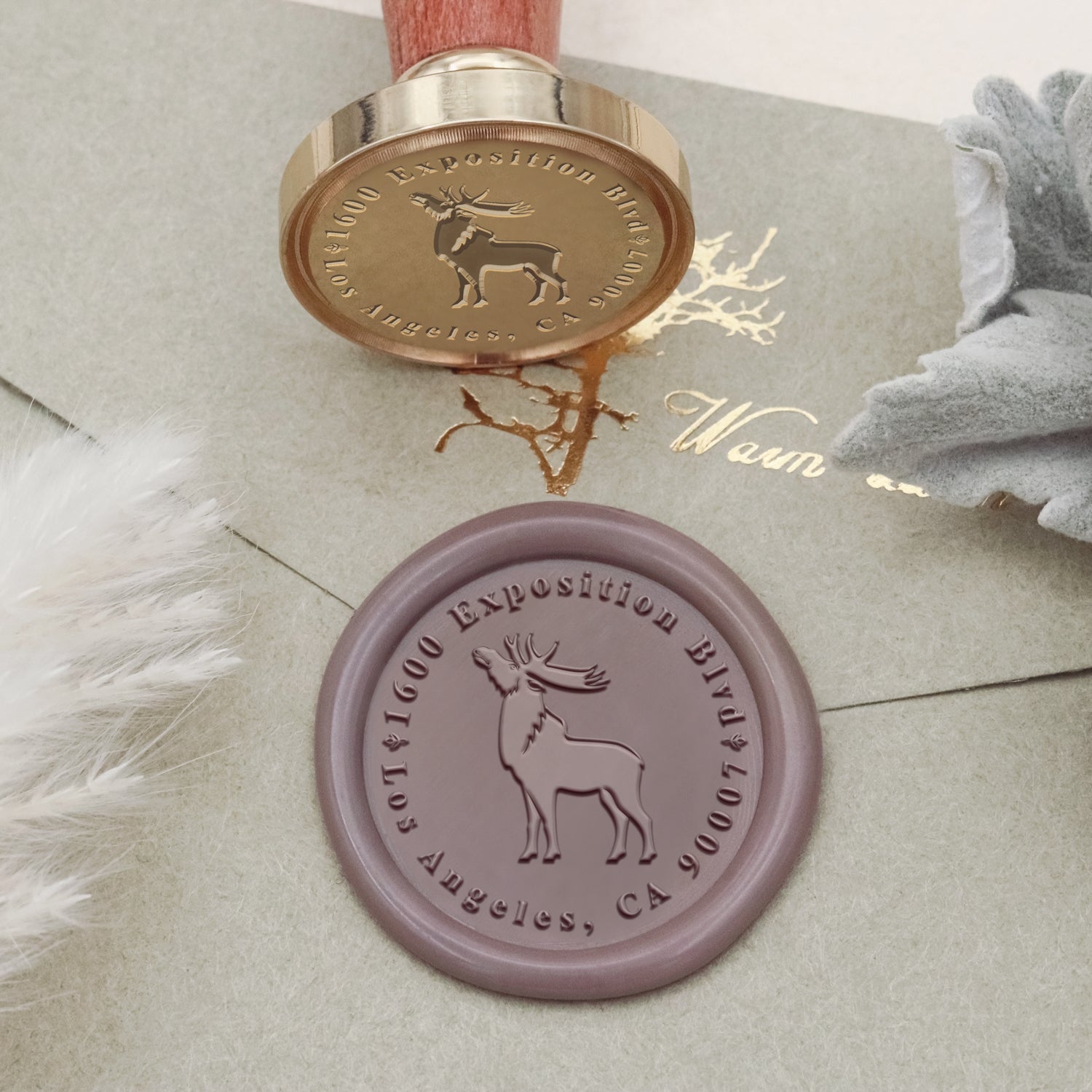 Carimbo de Sinete de Lacre com Morada de Alce Personalizado 2
