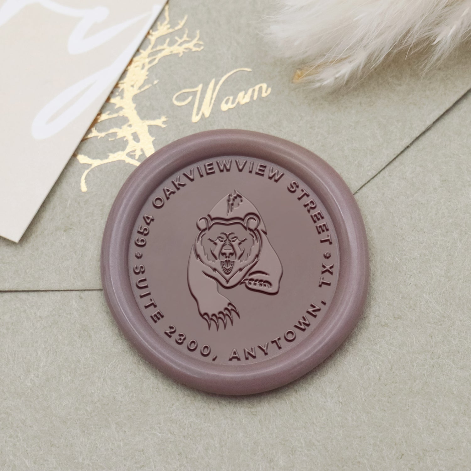 Carimbo de Sinete de Lacre de Morada de Urso Personalizado 1