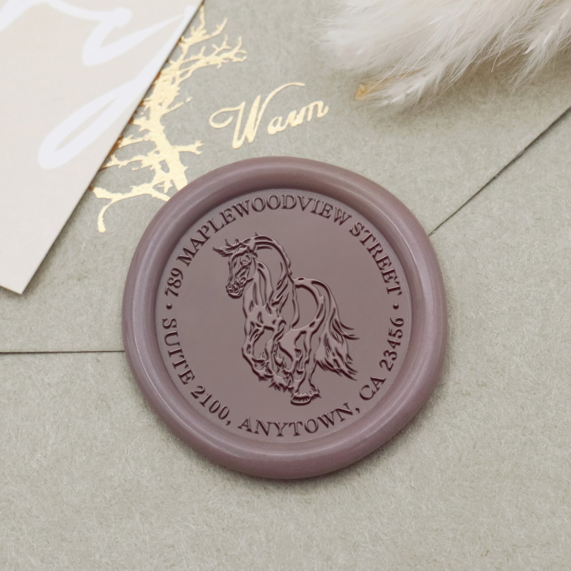 Carimbo de Sinete de Lacre de Morada de Cavalo Personalizado 1