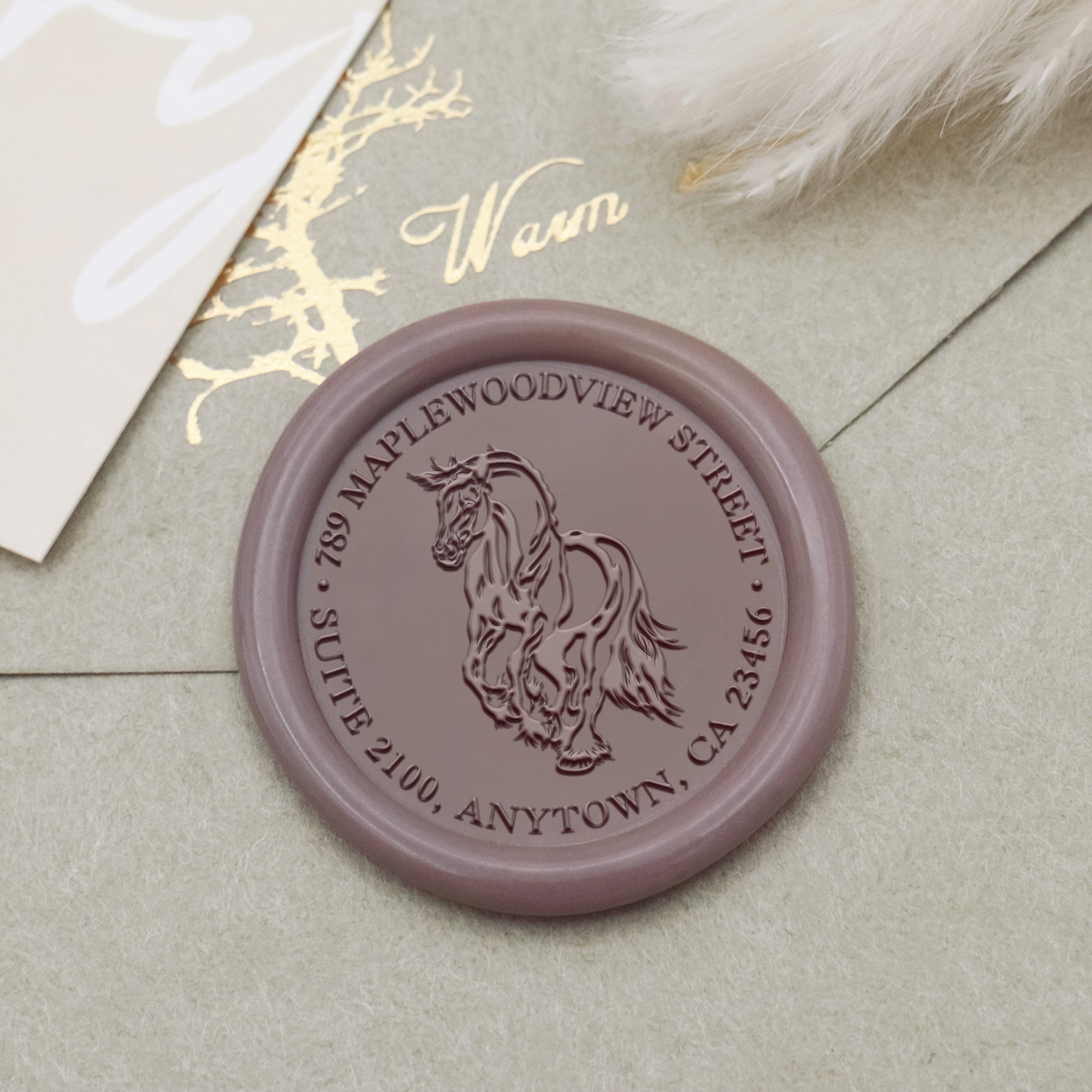 Carimbo de Sinete de Lacre de Morada de Cavalo Personalizado 1