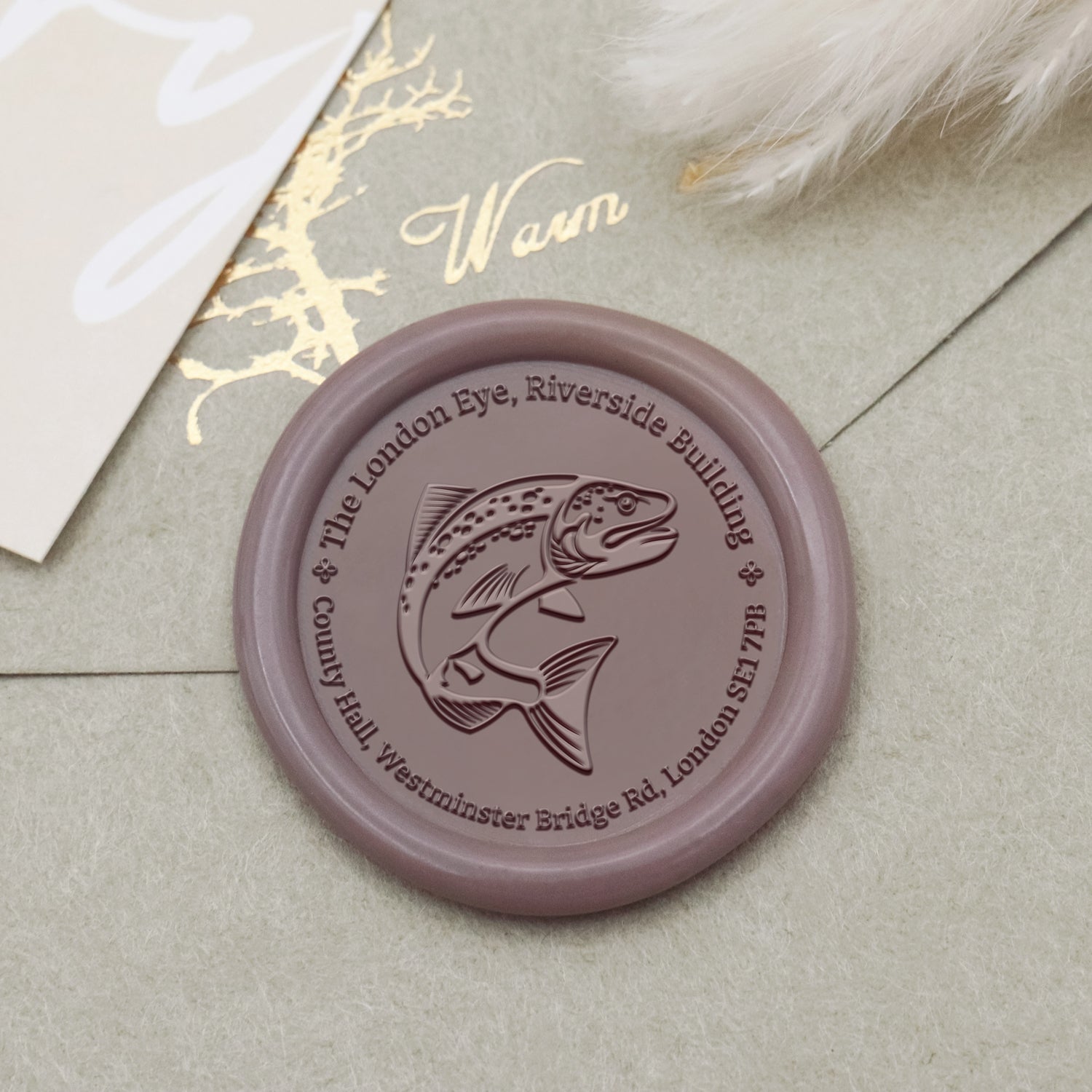 Carimbo de Sinete de Lacre de Morada de Carpa Personalizado 1