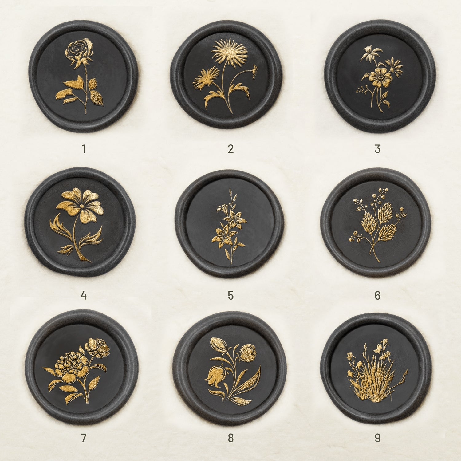 Carimbo de Sinete de Lacre Botânico (18 Designs)-sku1