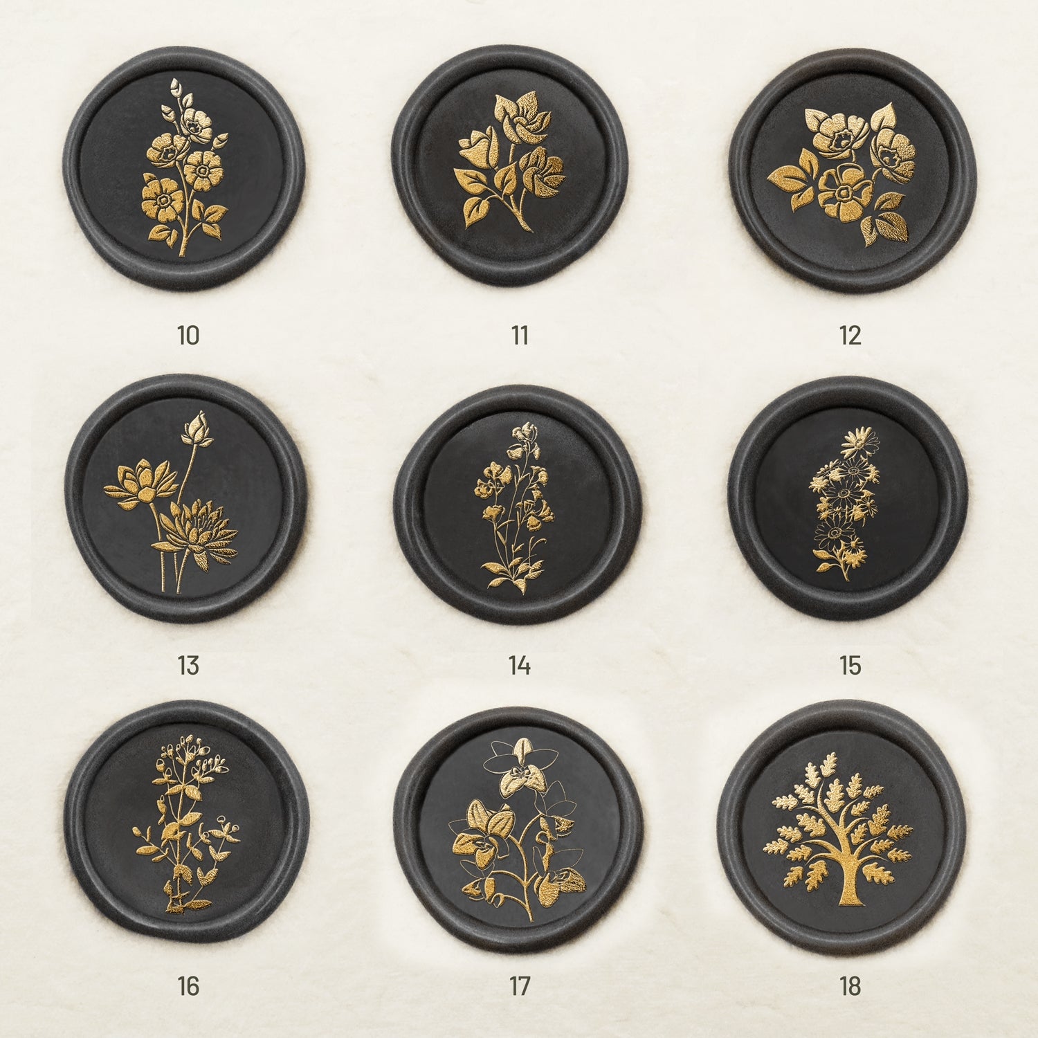 Carimbo de Sinete de Lacre Botânico (18 Designs)-sku2
