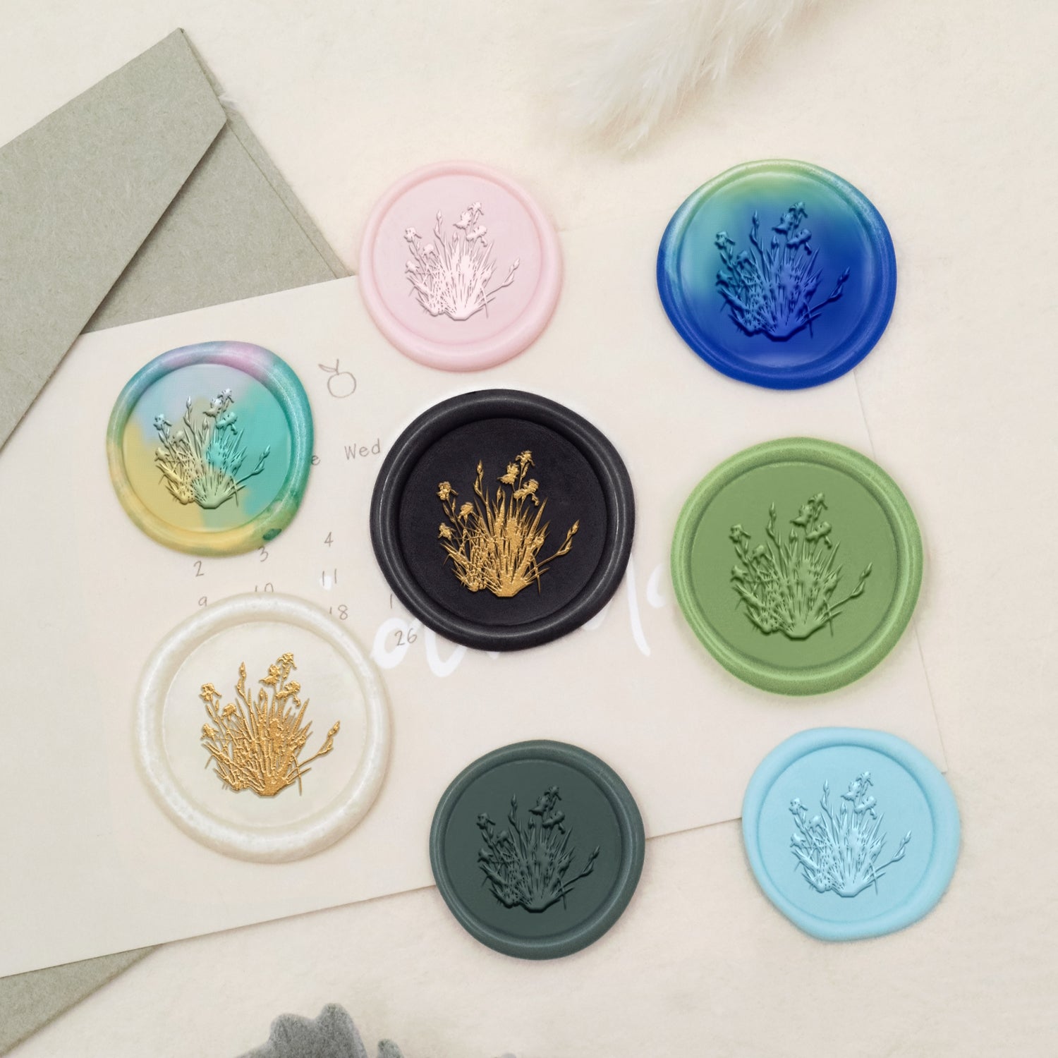 Carimbo de Sinete de Lacre Botânico (18 Designs)-9 3