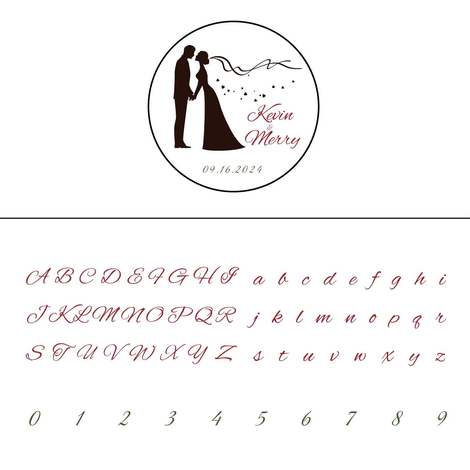 Carimbo de Sinete de Lacre de Casamento com Figura Personalizada de Recém-Casados 21