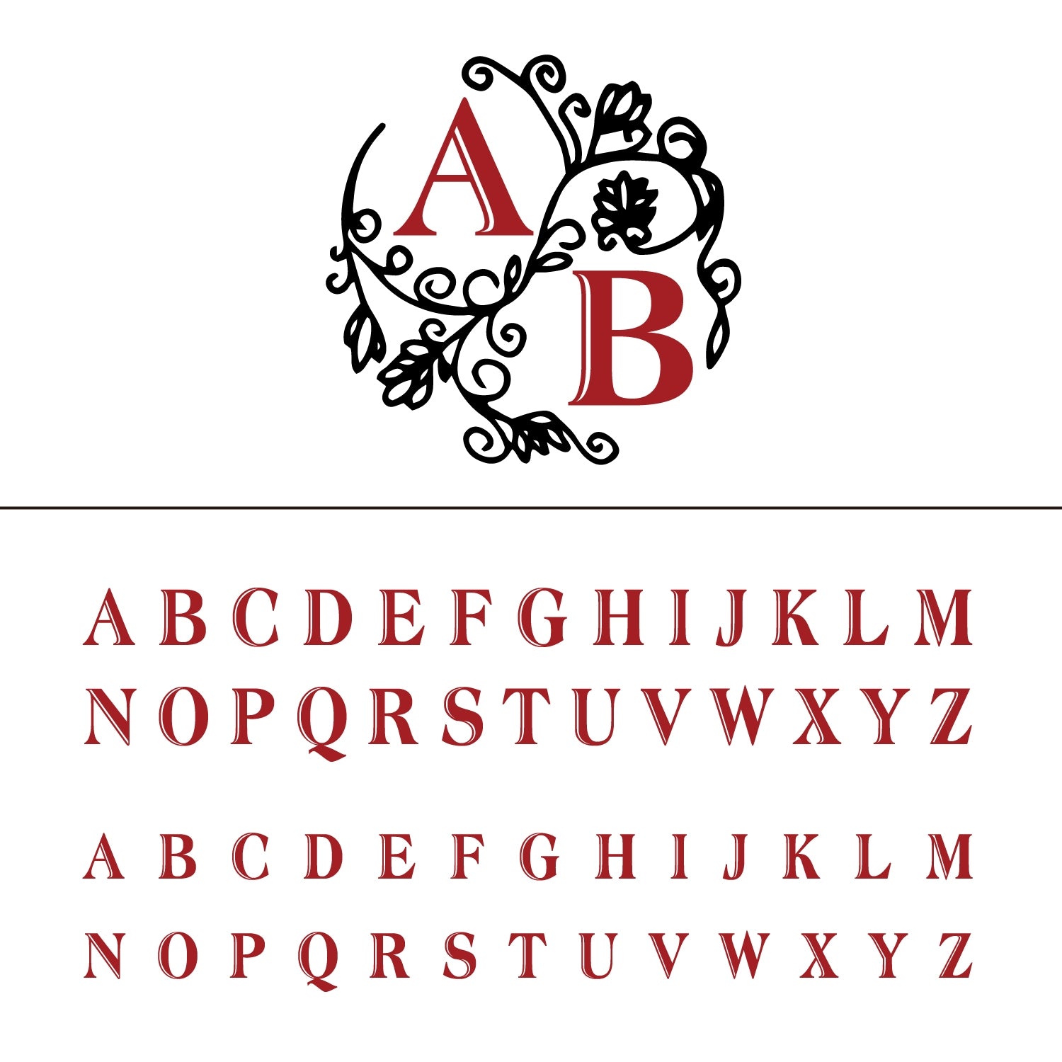Carimbo de Sinete de Lacre de Monograma de Casamento com Videira Floral Personalizado 31