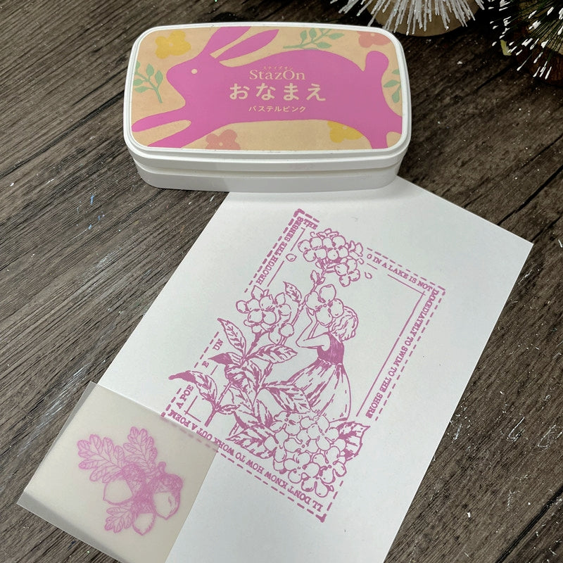 Almofada de Carimbo de Tinta Animal Versátil StazOn ONAMAE Tsukineko6