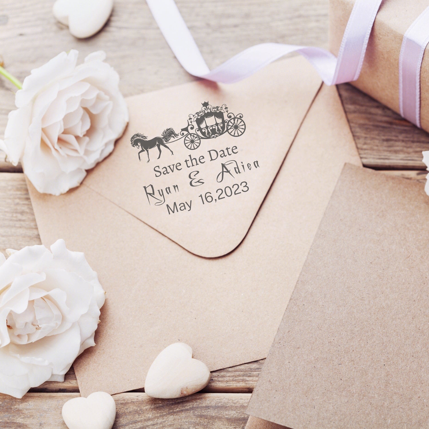 Carimbo de Borracha Personalizado para Reserva de Data de Casamento (25 Designs)7