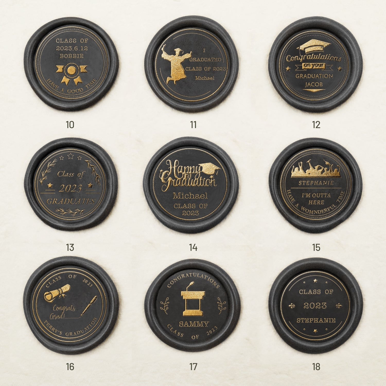 Carimbo de Sinete de Lacre de Graduação Personalizado (27 Designs)-sku2