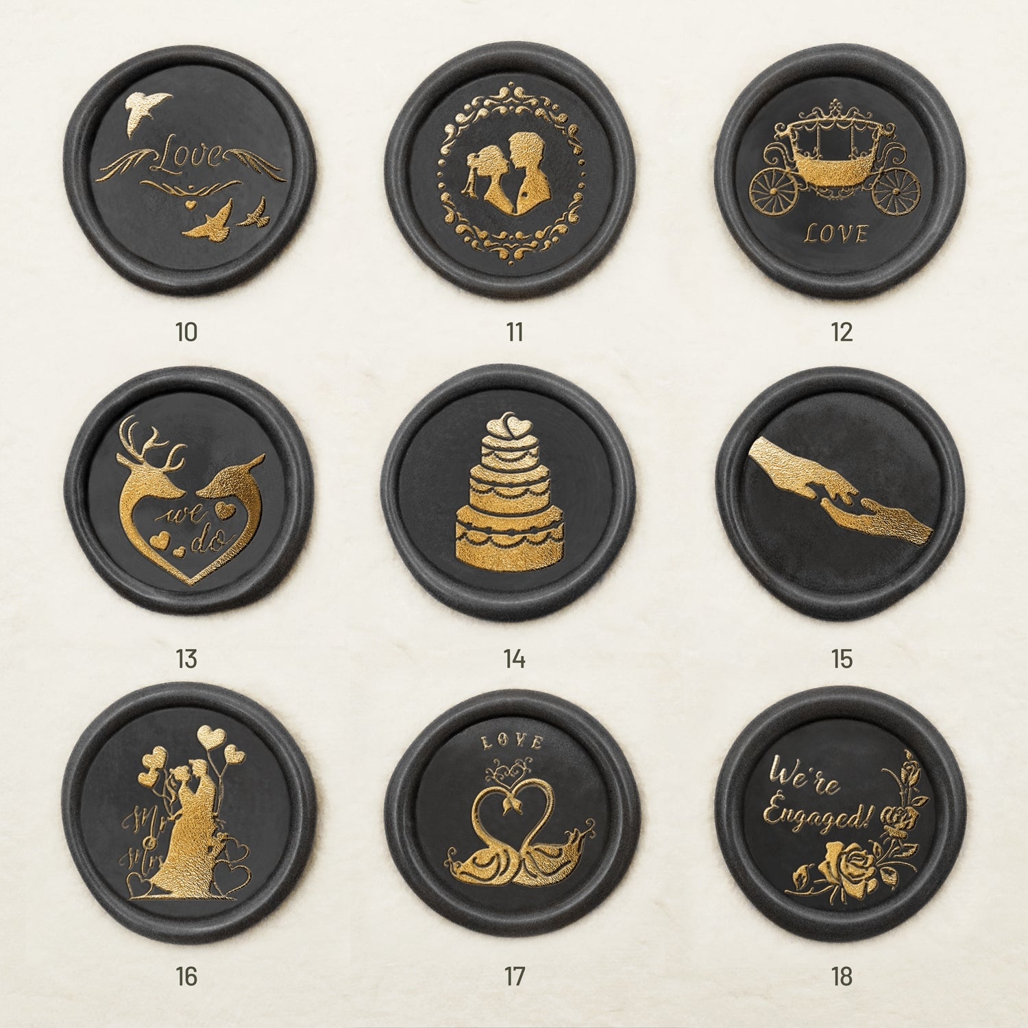 Carimbo de Sinete de Lacre para Celebração de Casamento (27 Desenhos)-sku2