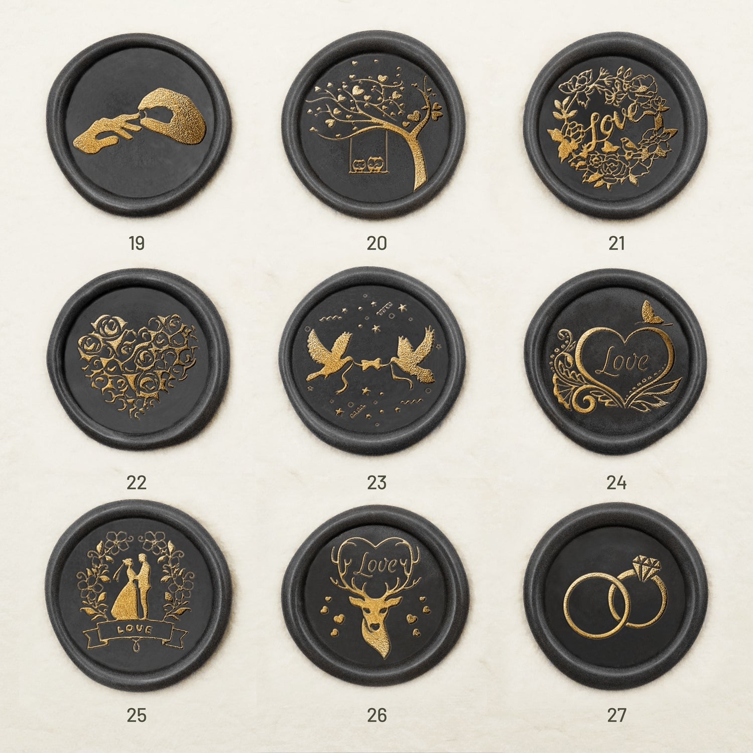 Carimbo de Sinete de Lacre para Celebração de Casamento (27 Desenhos)-sku3