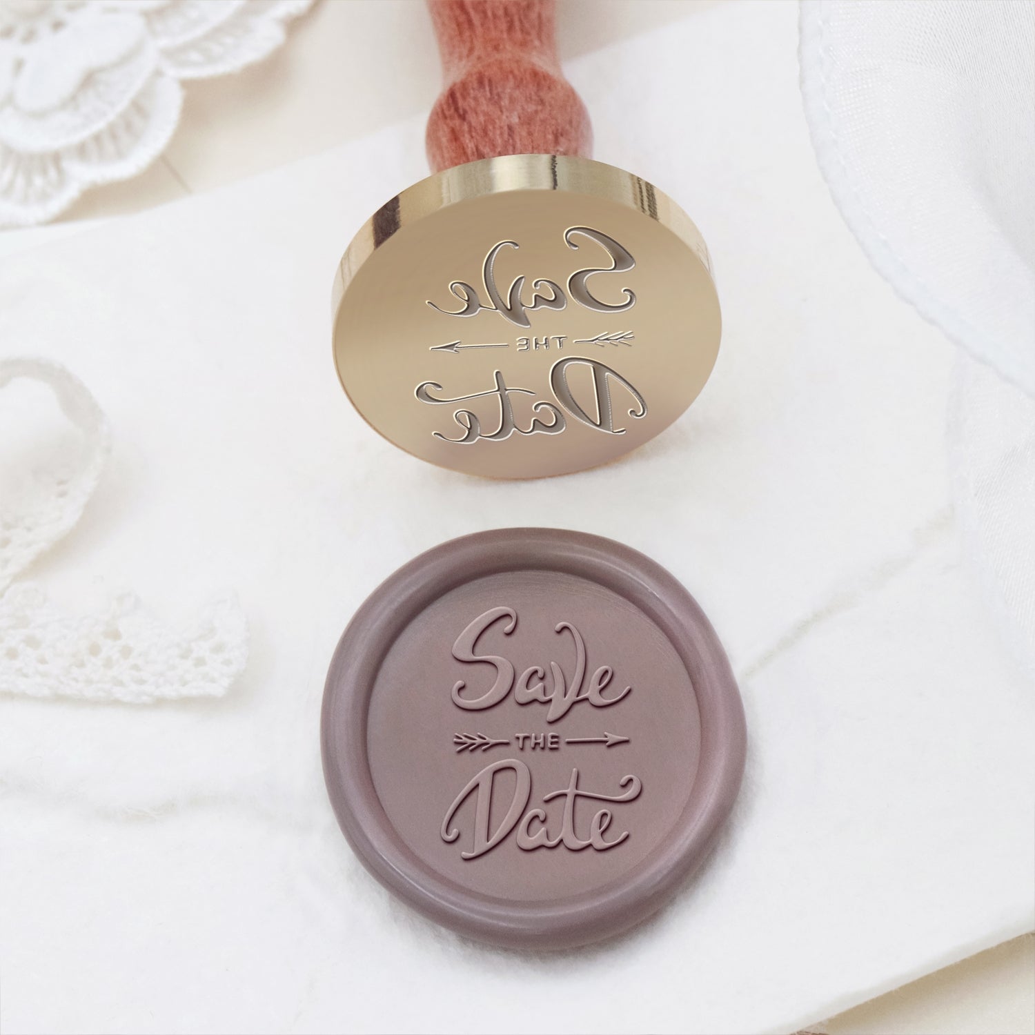 Carimbo de Sinete de Lacre para Convites e Anúncios de Casamento - Estilo 7 7