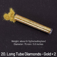 20. Diamantes de Tubo Comprido - Ouro × 2