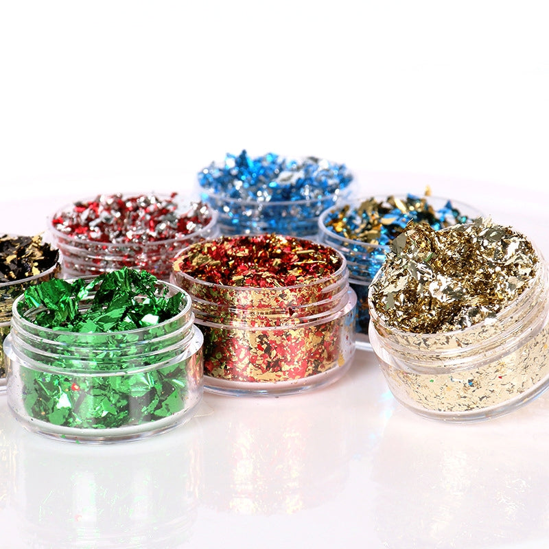Folhas Douradas Trituradas Decorativas DIY b