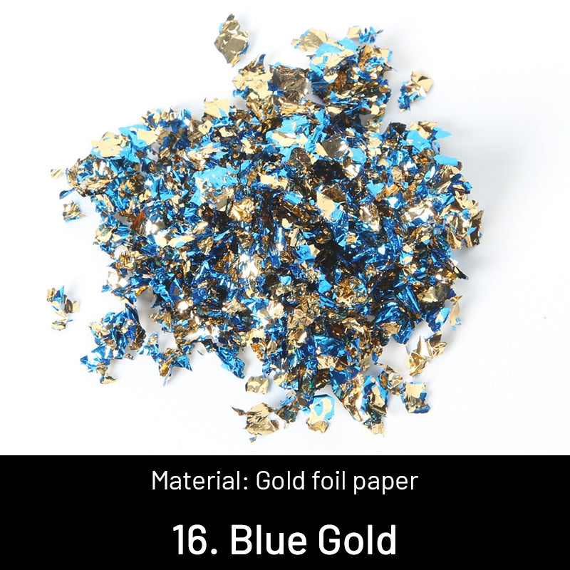 Folhas de Ouro Triturado Decorativas DIY sku-16