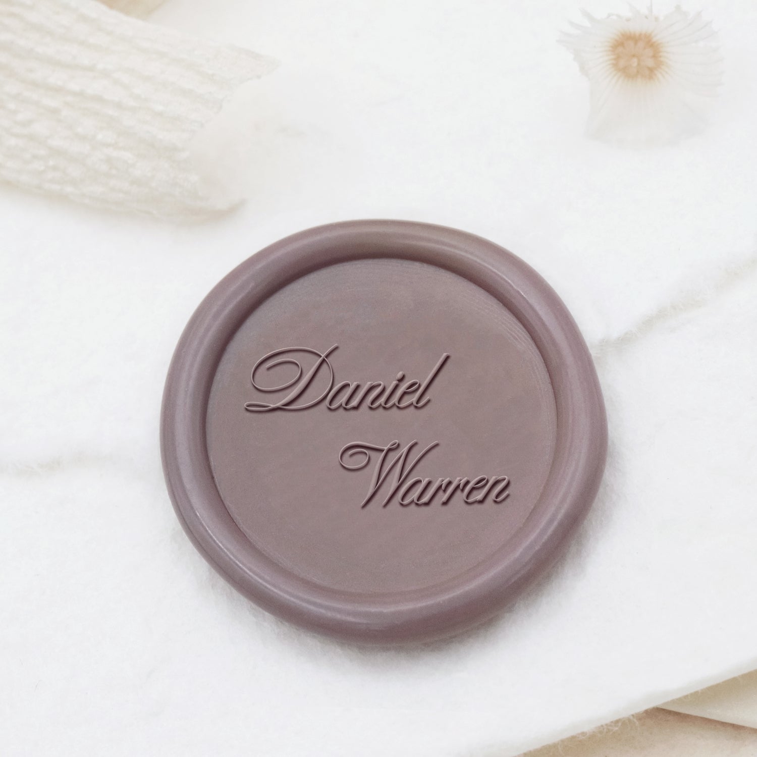 Carimbo de Sinete de Lacre Personalizado Minimalista com Nome para Casamento - Estilo 8 1