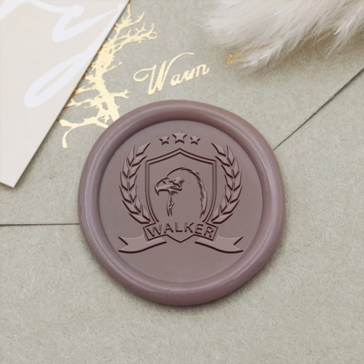 Carimbo de Sinete de Lacre Personalizado da Crista da Águia da Família Walker 2