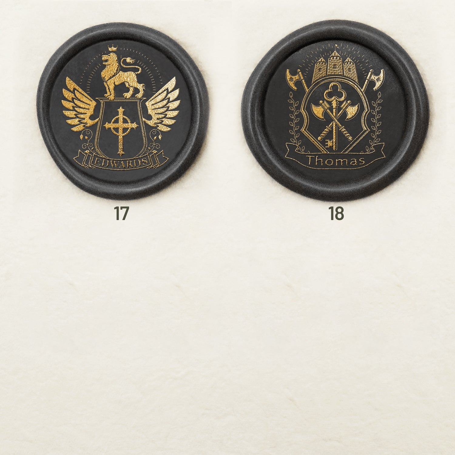 Carimbo de Sinete de Lacre de Brasão de Família Personalizado (18 Designs) sku-5