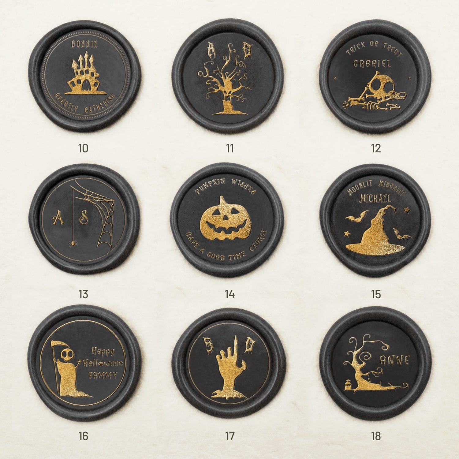 Carimbo de Sinete de Lacre com Nome Personalizado para Halloween-sku2