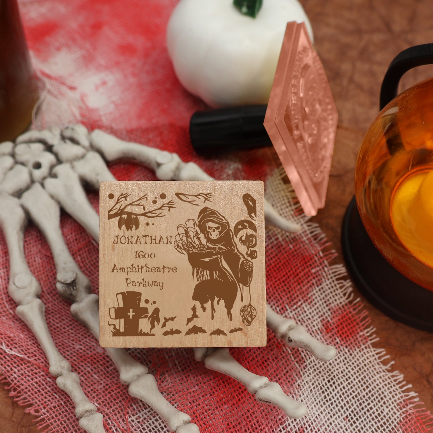 Carimbo de Borracha de Morada de Halloween Personalizado 1