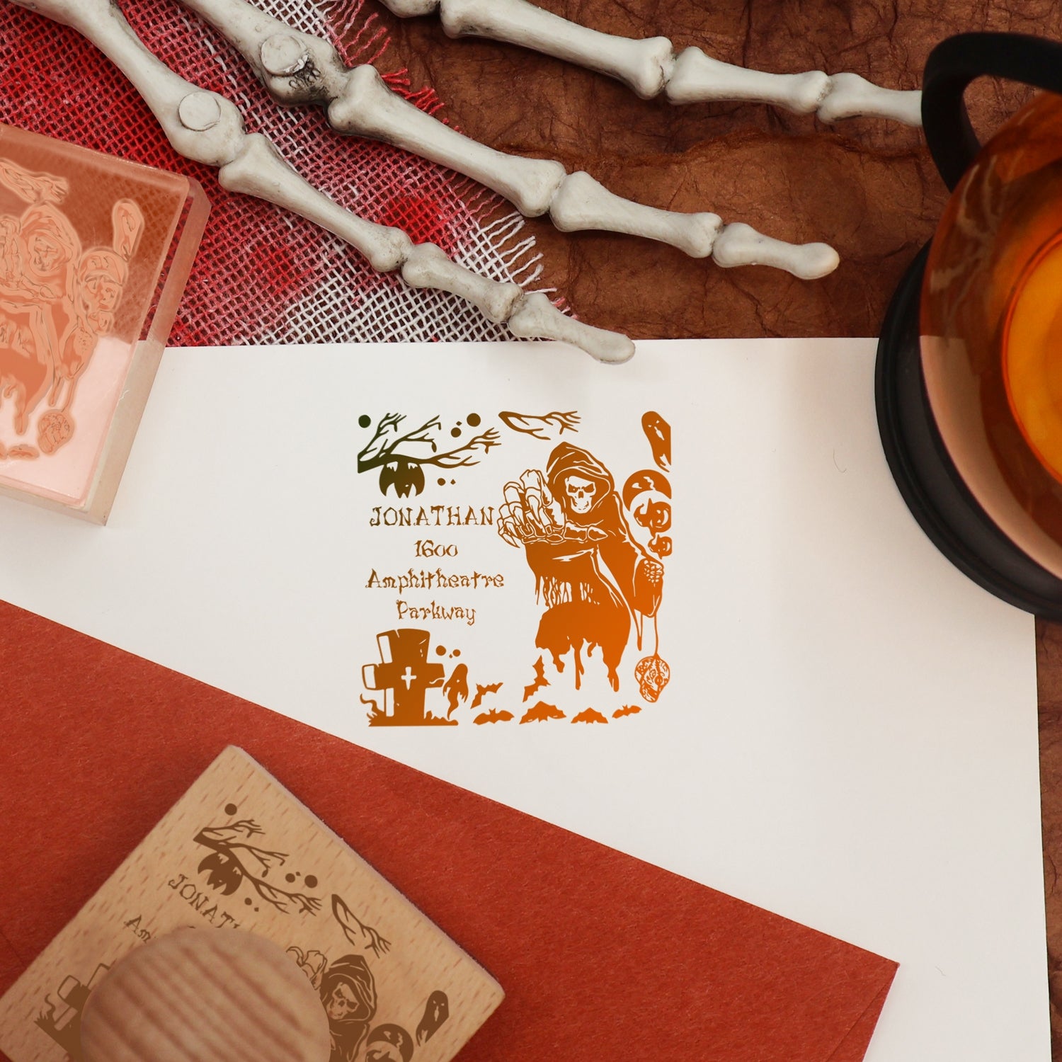 Carimbo de Borracha de Morada de Halloween Personalizado 3